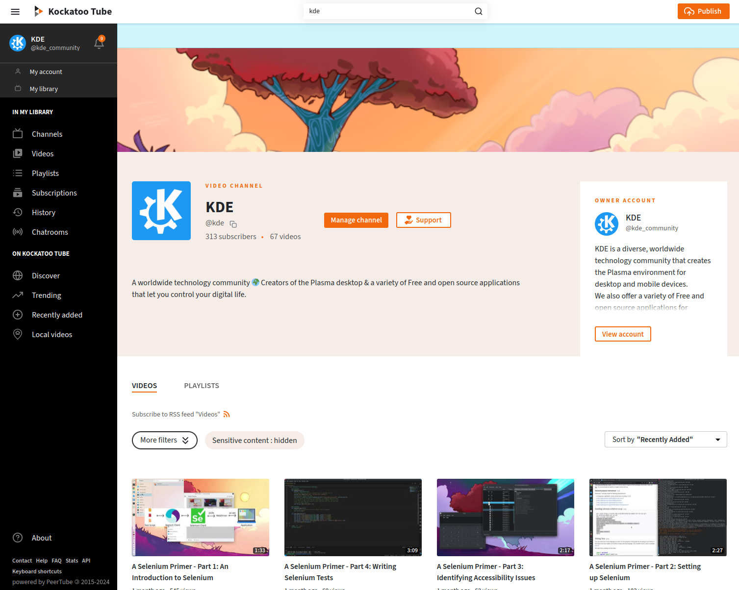 KDE’s video channel on PeerTube