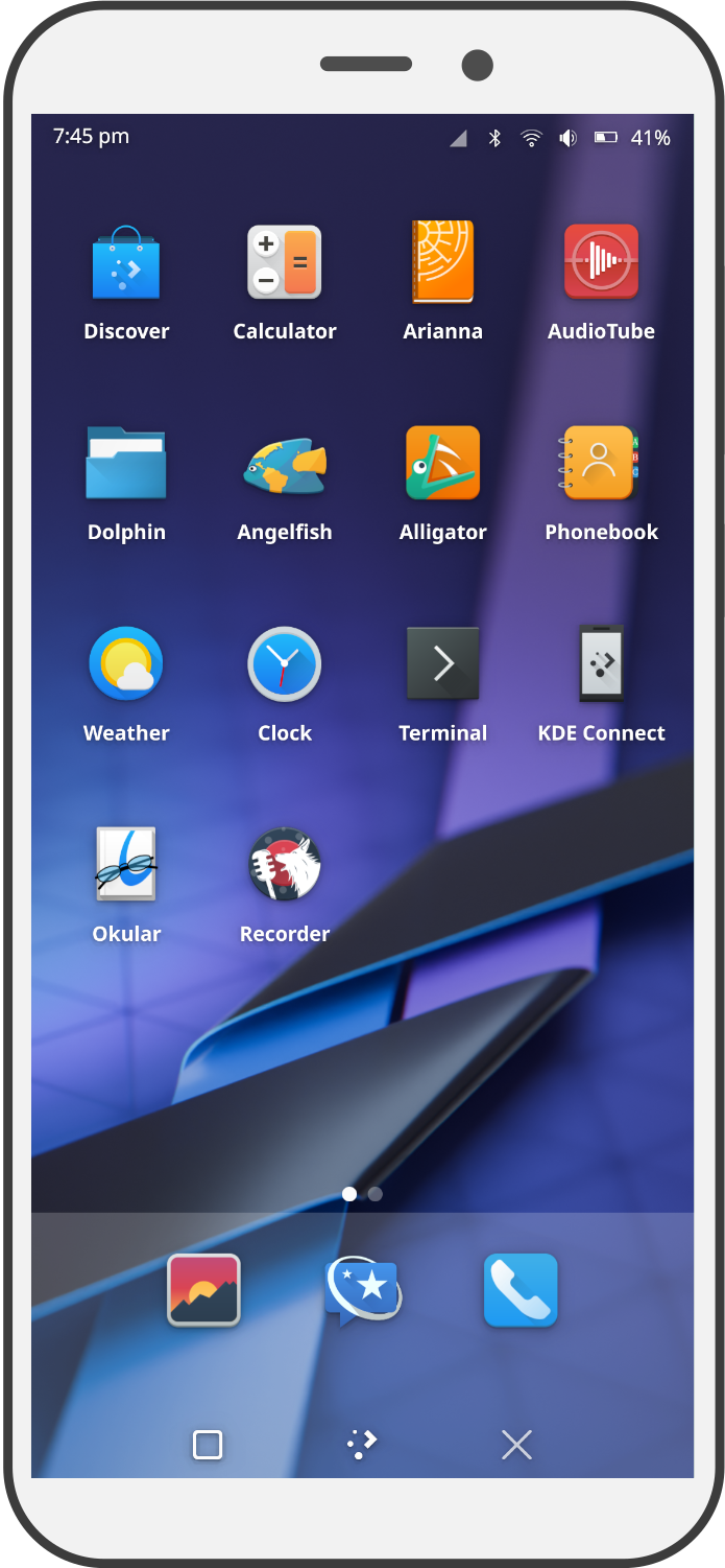 Plasma Mobile running on a Samsung phone